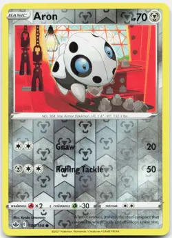 Aron 109/198 Common Chilling Reign Pokemon Reverse Holo Near Mint - Image 1