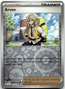 Arven 166/198 Uncommon Scarlet & Violet Pokemon Reverse Holo Near Mint - Image 1