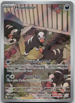 Houndour 204/197 Illustration Rare Obsidian Flames Pokemon Near Mint - Image 1
