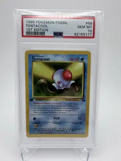 1999 Pokemon Fossil Tentacool #56 1st Edition - PSA 10 - Image 1