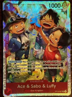 Bandai One Piece Ace & Sabo & Luffy OP13-007 Alt Art Foil SR English - Image 1
