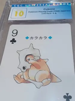 CGC 10 Pristine Cubone 9 of Clubs Playing Card Gold Deck 1999 Japanese Pokemon - Image 3