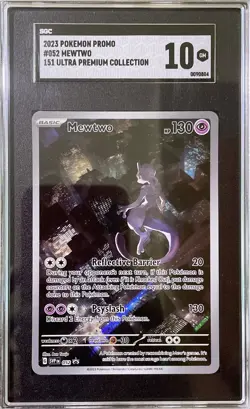 2023 Pokemon 151 Mewtwo Ultra Premium Collection Black Star Promo SGC 10 #052 - Image 1