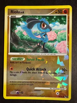 Riolu Lv. 6 Cracked Ice Holo 16/17 Pokemon Pop Series 8 Lightly Played - Image 1