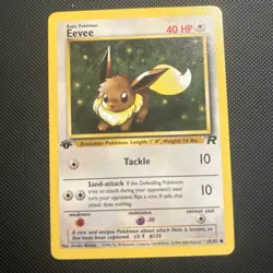 💥 1st Edition Eevee Non Holo Foil WOTC Pokemon Card 55/82 Rocket Set 2000 - Image 1