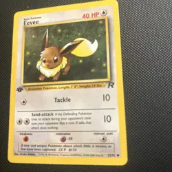 💥 1st Edition Eevee Non Holo Foil WOTC Pokemon Card 55/82 Rocket Set 2000 - Image 2