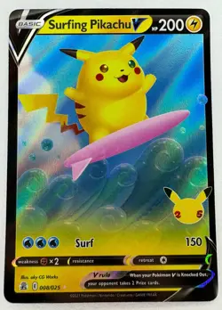 Surfing Pikachu V #008/025 2021 Pokemon SWSH Celebrations - Image 1
