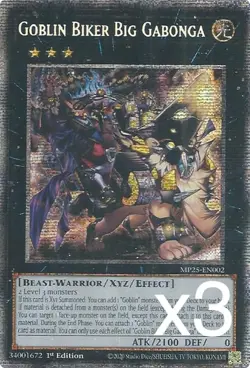 3X Yugioh Goblin Biker Big Gabonga MP25-EN002 Starlight Rare 1st Edition NM - Image 1