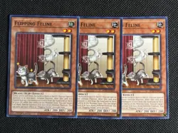 3x YuGiOh! - Flipping Feline MP25-EN410 Common 1st Edition Near Mint - Image 1