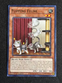 3x YuGiOh! - Flipping Feline MP25-EN410 Common 1st Edition Near Mint - Image 2