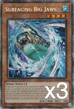 3X Yugioh Surfacing Big Jaws MP25-EN012 Starlight Rare 1st Edition NM - Image 1