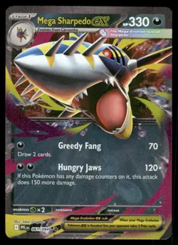 Mega Sharpedo EX 2025 Phantasmal Double Rare Pokemon Card 061/094 (NM) - Image 1