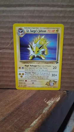 Pokemon TCG Lt. Surge's Jolteon 28/132 Gym Challenge Non-Holo Rare Card - Image 1