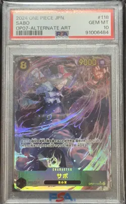 PSA 10 Sabo OP07-118 Alt Art One Piece Card Awakening of the New Era JP - Image 3