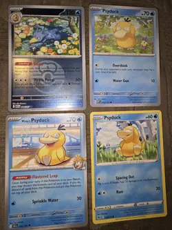 4 Psyduck & Golduck Pokemon Cards NM - Image 1