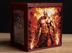 Kratos (God of War) themed Prism MTG Deck Box, EDH Commander Card Case - Image 1