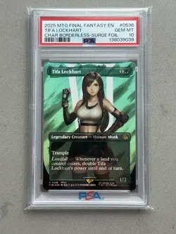 PSA 10 ~ Tifa Lockhart (Borderless Surge Foil) 0536 MTG Final Fantasy FIN - Image 1