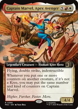 x1 Captain Marvel, Apex Avenger - Extended Art R MTG Commander: Marvel Super Her - Image 1
