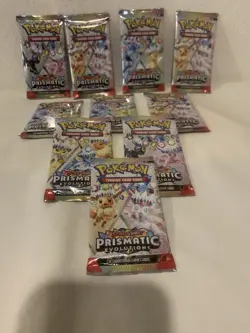 POKEMON TCG SCARLET & VIOLET PRISMATIC EVOLUTIONS BOOSTER PACK LOT(10) - Image 1