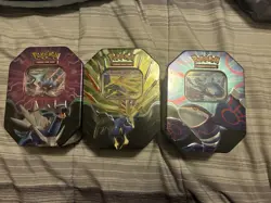 Pokemon TCG Azure Legends Tin Set Of 3 Sealed Dialga Xerneas Kyogre New Unopened - Image 1