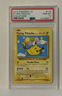Pokemon 2016 XY Evolutions Flying Pikachu 110/108 Secret Rare PSA 10 English - Image 1