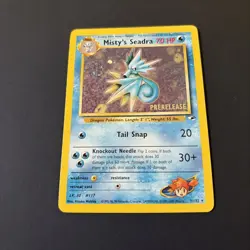 Pokemon TCG Misty's Seadra Prerelease Holo Card 9/132 Promo - Image 1