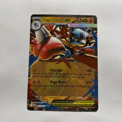 Mega Lucario ex 077/132 Me01: Mega Evolution Holo Pokemon Card - Image 1