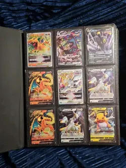 Pokemon Pikachu Ultra Pro Black Binder with 197 Japanese and Spanish Cards. - Image 1