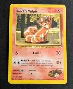 Pokemon TCG Brocks Vulpix 73/132 Gym Heroes MP - Image 1
