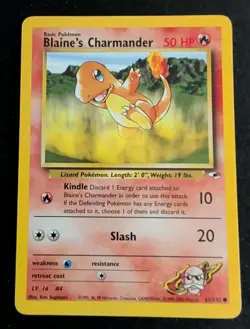 Blaine's Charmander 60/132 Common Gym Challenge Pokemon Moderately Played - Image 1