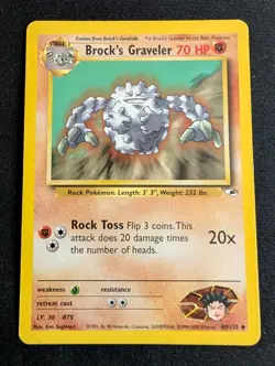 Brock's Graveler 40/132 Uncommon Gym Heroes Pokemon TCG Card - Image 1
