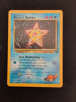 Pokemon TCG Mistys Staryu 92/132 Gym Heroes Unlimited HP - Image 1