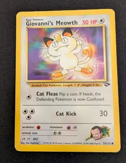 Pokemon Giovanni's Meowth Gym Challenge 74/132 Common - Image 1