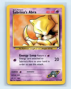 Pokemon tcg Gym Heroes Sabrina's Abra Moderately played - Image 1