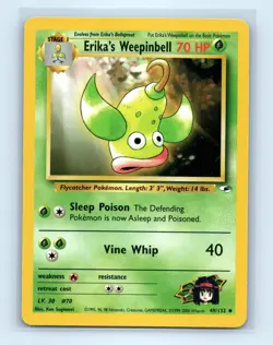 Pokemon tcg Gym Heroes Erika's Weepinbell (49) Lightly played - Image 1