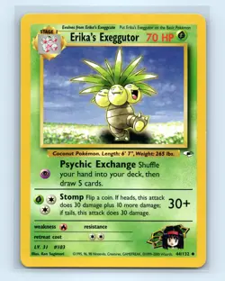 Pokemon tcg Gym Heroes Erika's Exeggutor Lightly played - Image 1