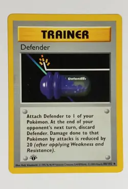 Pokemon Card Base Set 1999 1st Edition Defender 80/102 LP Vintage - Image 1