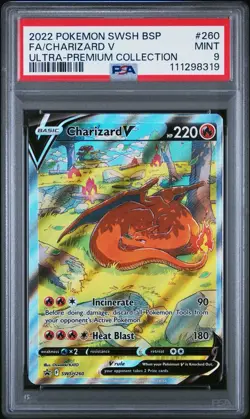 2022 POKEMON SWSH BLACK STAR PROMO #262 FULL ART CHARIZARD VSTAR PSA 9 MINT - Image 1
