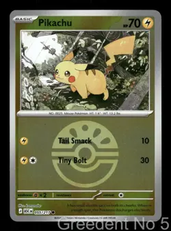 Pikachu (Friend Ball) 055/217 Holo Ascended Heroes Pokemon Reverse Holo LP - Image 1