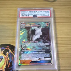 Pokemon 2019 SM Black Star Promo Alolan Marowak GX SM187 Holo PSA 9 - Image 1