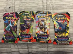 Phantasmal Flames Sleeved Booster Pack Sealed Full Art Set Pokemon TCG Lot Of 4 - Image 1