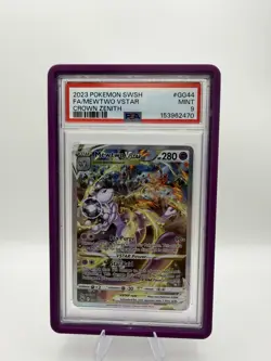 Pokemon 2023 Crown Zenith Galarian Gallery Mewtwo VSTAR Full Art Holo GG44 PSA 9 - Image 1