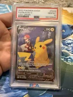 2022 Pikachu v Lost Origin Trading Card TG16/TG30 PSA 10 Gem MT - Image 1
