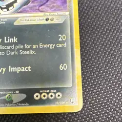 Pokemon Dark Steelix 10/109 Team Rocket Returns Holo Rare 110HP - Image 5