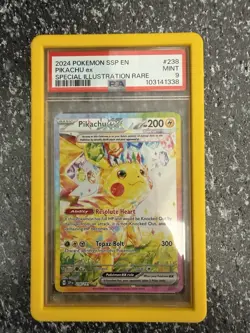 Pokemon TCG Surging Sparks Pikachu EX Card 2024 SIR, 238/191, PSA 9 Mint - Image 1