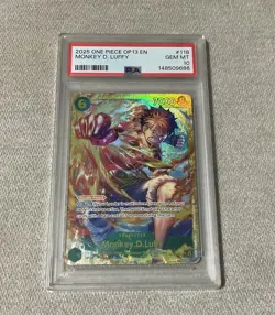 PSA 10 GEM MINT 💎 Monkey D. Luffy Carrying On His Will OP13-118 EN One Piece - Image 1