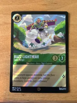 Disney Lorcana Buzz Lightyear Space Ranger 57/P3 English Emerald AMC Promo - Image 1