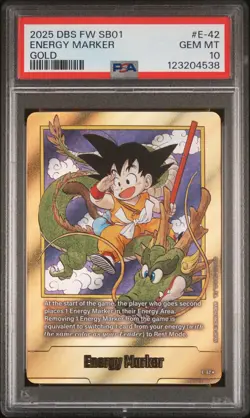 2025 DRAGON BALL SUPER CARD GAME FUSION WORLD MANGA GOLD ENERGY MARKER PSA 10 - Image 1