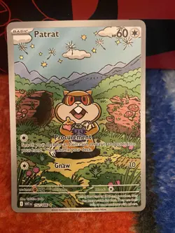 Patrat 152/086 Illustration Art Rare White Flare Holo Pokemon Near Mint Card - Image 1