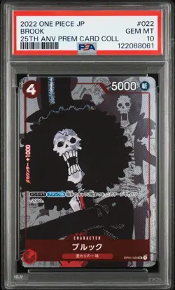 2022 ONE PIECE JPN 25TH ANNIVERSARY PREMIUM CARD COLL #022 BROOK PSA 10 - Image 1